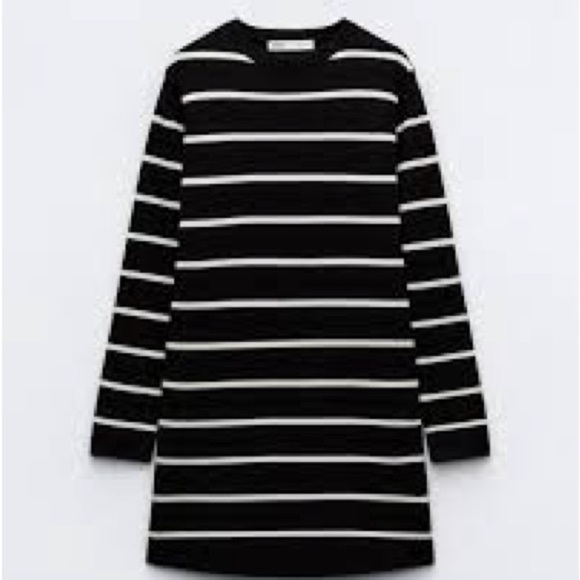 Zara Dresses & Skirts - Zara Sweater striped Mini Dress Large